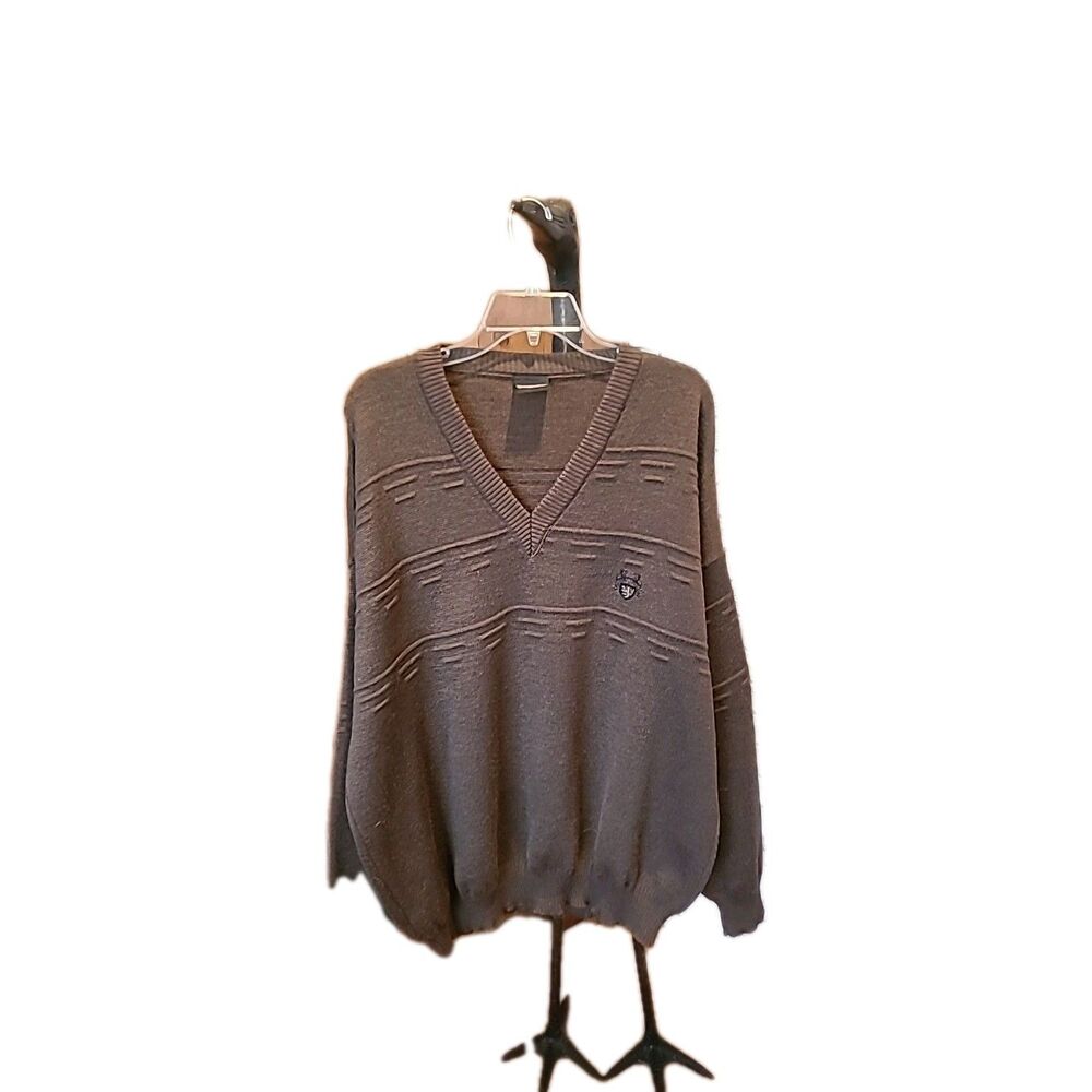 Westbury Mens XXL Brown Sweater 50% Wool V-Neck Pullover